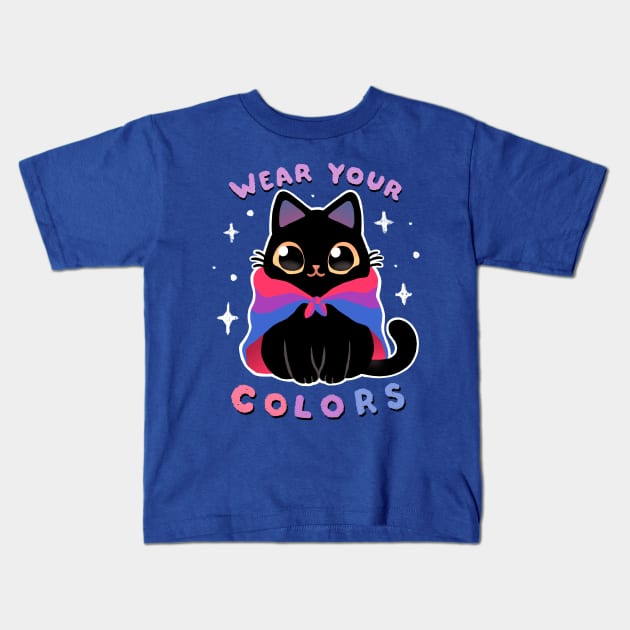 Bisexual LGBT Pride Cat - Kawaii Rainbow Kitty - Wear your colors Kids T-Shirt by BlancaVidal